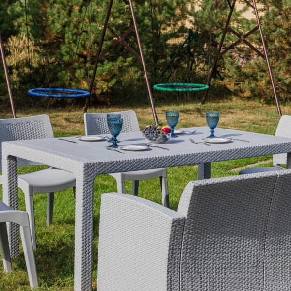 Обеденный комплект Royal Family JULY XL светло-серый